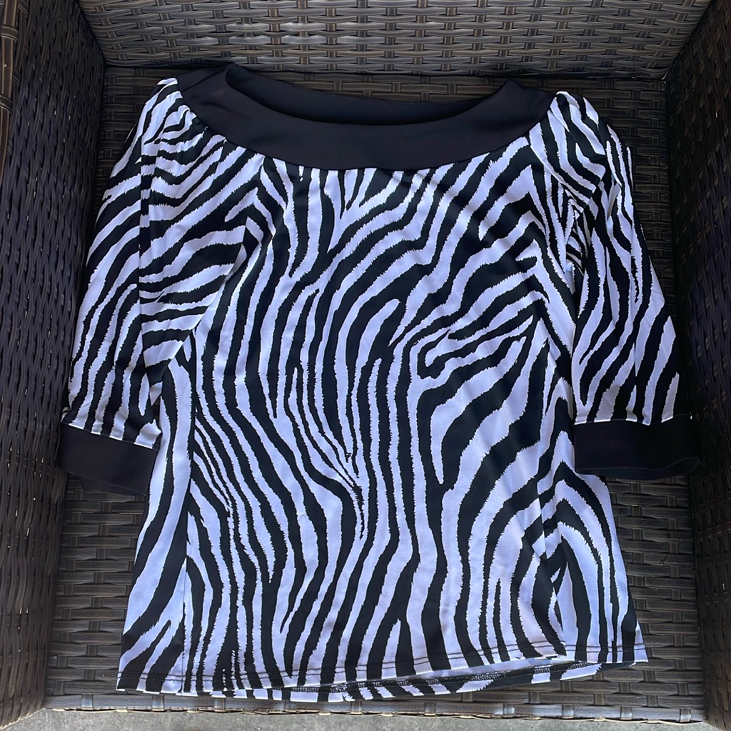 Zebra Print Dressy Top Size S